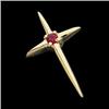 Image 1 : 14k Gold CROSS w GENUINE RUBY! #970067