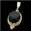 Image 1 : 14k Gold Pendant  BLACK ONYX  #970076
