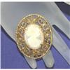Image 1 : Gorgeous Signed Florenza Shell Cameo Brooch Pin #970477