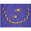 Image 1 : Vintage Citrine Rhinestone Necklace & Earrings  #970498