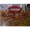 Image 1 : Ruby Red and Clear 14pc Punch Set #970748