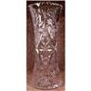 Image 1 : CUT GLASS Vase FLARED Etched 12 inch ANTIQUE #970932