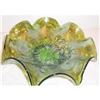 Green Carnival Imperial Pansy Scalloped Bowl #971070