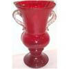 Image 1 : Czechoslovakian Red Art Glass Vase #971301