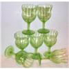 Image 1 : Seven Green Circle Footed Water Goblets #971314