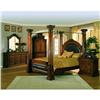 Image 1 : CHESTNUT FINISH KING SIZE POSTER CANOPY BED  #971769