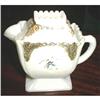 1800S-1900S FIREY MILK GLASS COVERED CREAMER  #972289