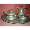 Image 1 : Pewter. English Teaset. Hand Hammered. #972406