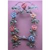 Image 1 : Oval frame w. painted Metal Flowers #972771