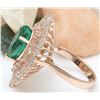 Image 3 : 4.68 CTW Natural Emerald 18K Solid Rose Gold Diamond Ring
