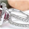 Image 3 : 10.16 CTW Natural Tourmaline 14K Solid White Gold Diamond Ring