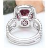 Image 4 : 10.16 CTW Natural Tourmaline 14K Solid White Gold Diamond Ring