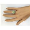 Image 4 : 3.67 CTW Natural Peridot And Diamond Ring In 14k White Gold