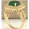 Image 3 : 6.10 CTW Natural Emerald And Diamond Ring In 18K Yellow Gold