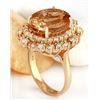 Image 4 : 9.08 CTW Natural Morganite 18K Solid Rose Gold Diamond Ring