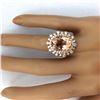 Image 5 : 9.08 CTW Natural Morganite 18K Solid Rose Gold Diamond Ring