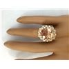 Image 5 : 7.92 CTW Natural Morganite 14K Solid Yellow Gold Diamond Ring