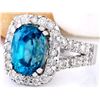 Image 2 : 9.37 CTW Natural Zircon 18K Solid White Gold Diamond Ring