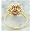 Image 4 : 3.08 CTW Ruby 18K Yellow Gold Diamond Ring