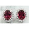 Image 1 : 4.05 CTW Tourmaline 14K White Gold Diamond Errings