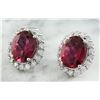 Image 2 : 4.05 CTW Tourmaline 14K White Gold Diamond Errings