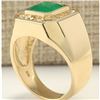 Image 3 : MENS 4.26 CTW Natural Emerald And Diamond Ring In 14k Yellow Gold