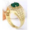 Image 4 : 3.45 CTW Natural Emerald 18K Solid Yellow Gold Diamond Ring