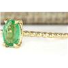 Image 2 : 0.80 CTW Natural Emerald Ring In 14k Yellow Gold