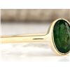 Image 2 : 0.50 CTW Natural Emerald Ring In 18K Yellow Gold