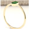 Image 3 : 0.50 CTW Natural Emerald Ring In 18K Yellow Gold