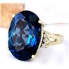 Image 2 : 20.71 CTW Natural Topaz 14K Solid Yellow Gold Diamond Ring