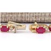 Image 3 : 33.20 CTW Natural African Ruby And Diamond Necklace In 18K Yellow Gold