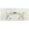 Image 1 : 0.10 CTW Diamond 18K Yellow Gold Double X Open Front Ring