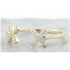Image 2 : 0.10 CTW Diamond 18K Yellow Gold Double X Open Front Ring