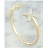 Image 3 : 0.10 CTW Diamond 18K Yellow Gold Double X Open Front Ring