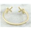 Image 4 : 0.10 CTW Diamond 18K Yellow Gold Double X Open Front Ring