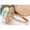 Image 3 : 4.95 CTW Natural Opal 14K Solid Rose Gold Diamond Ring