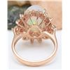 Image 4 : 4.95 CTW Natural Opal 14K Solid Rose Gold Diamond Ring