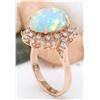 Image 5 : 4.95 CTW Natural Opal 14K Solid Rose Gold Diamond Ring