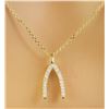 Image 1 : 0.11 CTW Diamond 14K Yellow Gold Wishbone Necklace