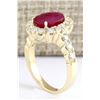 Image 3 : 3.33 CTW Natural Ruby And Diamond Ring In 14k Yellow Gold