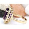 Image 3 : 8.40 CTW Natural Amethyst 18K Solid Yellow Gold Diamond Ring