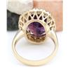 Image 4 : 8.40 CTW Natural Amethyst 18K Solid Yellow Gold Diamond Ring