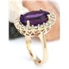 Image 5 : 8.40 CTW Natural Amethyst 18K Solid Yellow Gold Diamond Ring