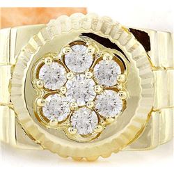 0.70 CTW Natural Diamond 18K Solid Yellow Gold Ring