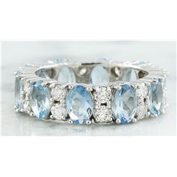4.45 CTW Aquamarine 18K White Gold Diamond Ring