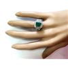 Image 4 : 4.21 CTW Natural Colombian Emerald And Diamond Ring In 14k White Gold