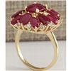 Image 3 : 7.47 CTW Natural Red Ruby And Diamond Ring 18K Solid Yellow Gold