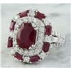 Image 2 : 6.10 CTW Ruby 14K White Gold Diamond Ring