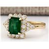 Image 2 : 2.05 CTW Natural Emerald And Diamond Ring In 14k Yellow Gold